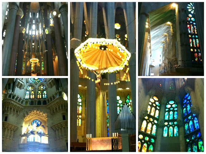 Intérieur de la Sagrada Familia, Barcelone - Catalogne (Espagne)