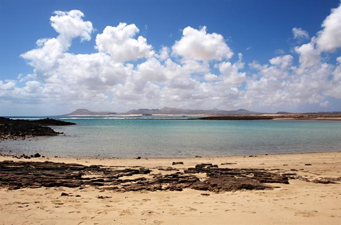 Sandy cove, Isla de Lobos, Fuerteventura, Canary Islands