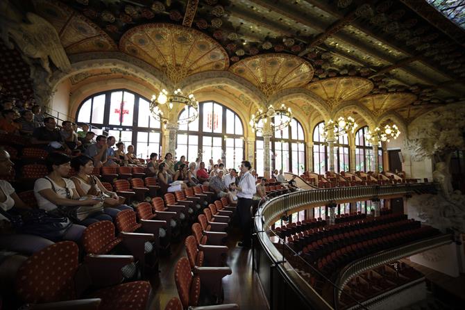 Salle de concerts du Palais de la Musique Catalane, Barcelone -Catalogne (Espagne)