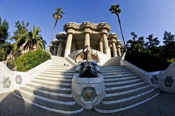 Güellparken i Barcelona, Katalonien (Spanien)