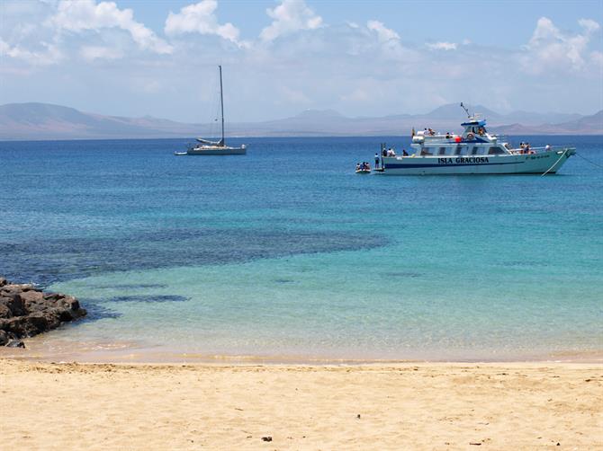 Ankomst till stranden, La Graciosa, Lanzarote, Kanarieöarna